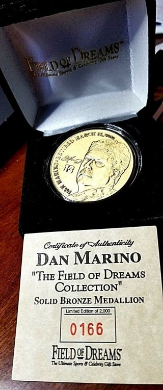 Dan Marino Field Of Dreams Limited Edition Bronze Medallion