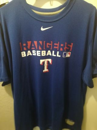Texas Rangers Mens Nike Blue Ac Legend Team Dri - Fit T - Shirt Xl