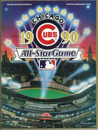 1990 Major League Baseball Official All - Star Game Program Chicago Cubs