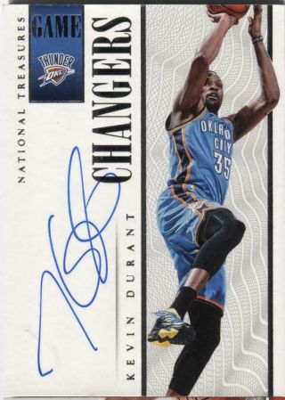 2013 - 14 Kevin Durant Panini National Treasure Game Changer Auto (/60)