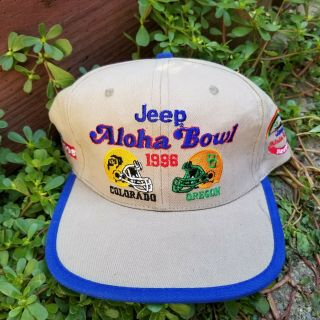Vintage Oregon Ducks Colorado Buffaloes Jeep Aloha Bowl Hat 1998 Hawaii