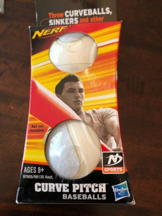 Nerf Curve Pitch Baseballs Box Of 2 - Hasbro 2009 Brand