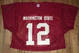 Washington State Cougars Football Vintage Russell Crimson Red Jersey Small - M 12