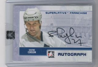 08 - 09 Itg Superlative Franchise Autograph Auto Maple Leafs - Shayne Corson