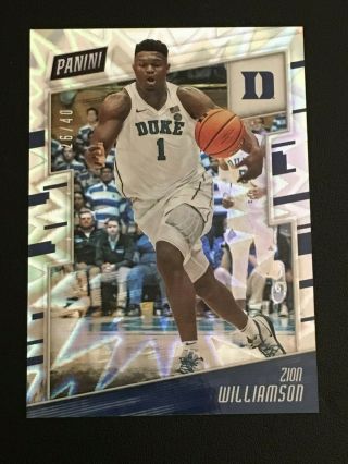 2019 Panini National Nscc Vip Silver Pack Zion Williamson Rookie 26/40 Rc