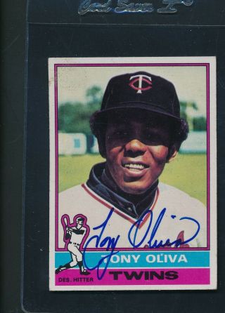1976 Topps Tony Oliva Twins Signed Auto 35334