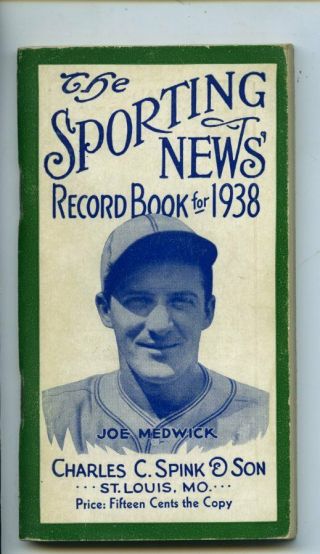 Sporting News Record Book For 1938 W/ Ducky Medwick Cover