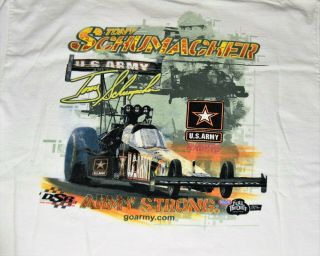 Nhra Tony Schumacher U S Army Strong Dsr Full Throttle Drag Racing T Shirt Large
