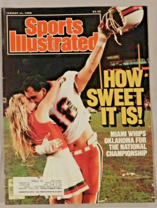 Miami Florida Hurricanes Wins National Championship 1988 Sports Illustrated