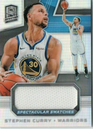 Stephen Curry 2018 - 19 Panini Spectra Spectacular Swatches Prizm Jersey Card /99