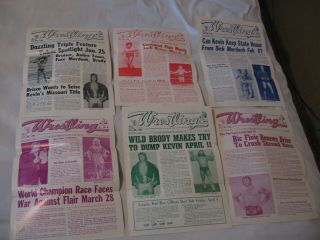 6 Diff St Louis Wrestling Club Programs/newsletters - Race - Andre - Flair Much More