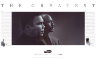 Muhammad Ali And Michael Jordan The Greatest (1998) Classic Black & White Poster