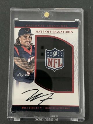 2016 Panini National Treasures Will Fuller V Hats Off 1/1 Patch Auto Rc Rpa