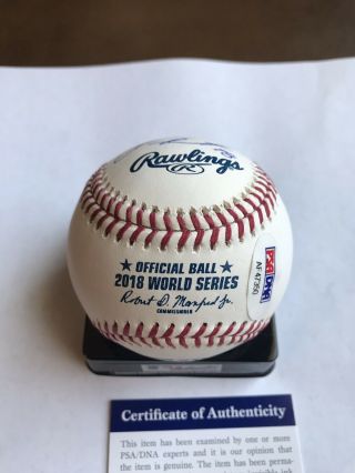 J.  D.  Martinez Signed Autographed 2018 World Series Ball Boston Red Sox WS PSA 4