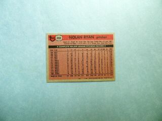Nolan Ryan 1981 Topps Card - No.  240 - Very Near 2