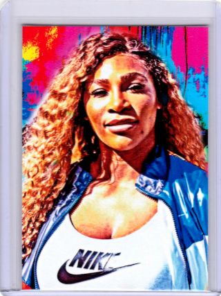 2019 Serena Williams Tennis Professional 1/1 Aceo Blue Sketch Print Card By:q