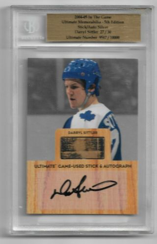 2004 - 05 In The Game Ultimate Stick Auto Silver Darryl Sittler 27/30
