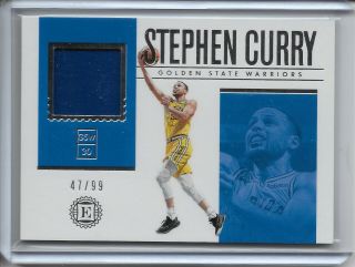 2018 - 19 Panini Encased Stephen Curry Game Jersey 47/99 Golden State Warriors Sp