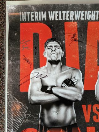 UFC 143 Autographed Poster (SBC) Nick Diaz Condit Werdum Holloway Poirier Barao 3