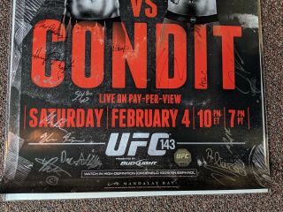 UFC 143 Autographed Poster (SBC) Nick Diaz Condit Werdum Holloway Poirier Barao 4