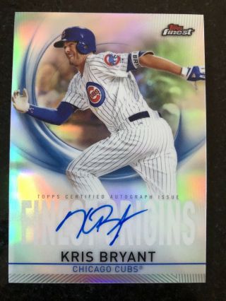 2019 Topps Finest Kris Bryant On Card Auto Refractor Origins Chicago Cubs