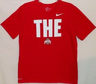 The Ohio State Buckeyes Mens Large T - Shirt Red Nike Dry Fit Ncaa Short Sleeve