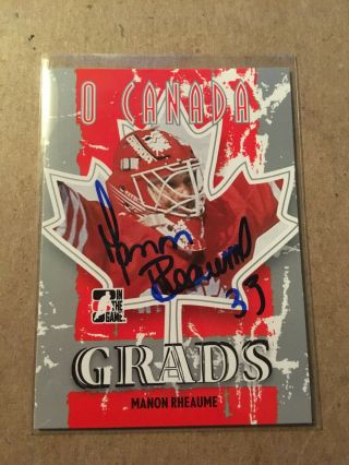 Manon Rheaume Signed 07/08 Itg In The Game O 