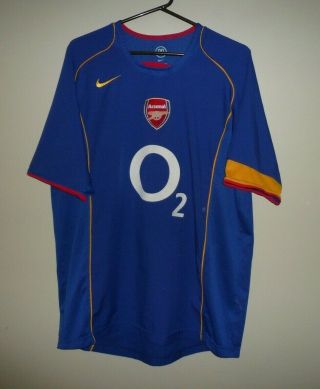 Arsenal Gunners Soccer Jersey Mens Sz Large Nike Total 90 Blue