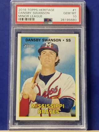 Dansby Swanson - 2016 Topps Heritage Minors Rc 1 Psa 10 Gem Low Pop