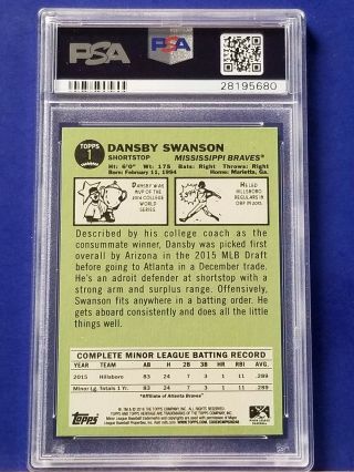 Dansby Swanson - 2016 Topps Heritage Minors RC 1 PSA 10 Gem Low Pop 2