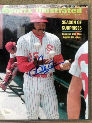 Dick Allen Sports Illistrated 8x10 Photo Autographed Jsa Authenticated