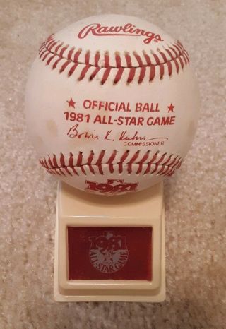 1981 Cleveland Indians All Star Game Rawlings Baseball Chief Wahoo W/stand
