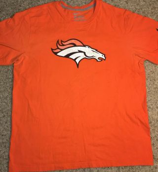 Nike Nfl Regular Fit Mens Xl Orange Denver Broncos Peyton Manning 18 T Shirt Euc