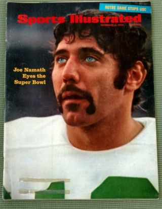December 9,  1968 Issue Of Sports Illustrated Joe Namath York Jets Newsstand