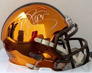 Jabrill Peppers Signed Autographed Cleveland Browns Chrome Mini Helmet Psa/dna