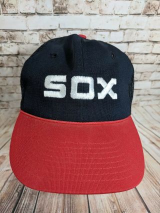 Vintage Mlb Chicago White Sox Snapback Trucker Hat Mesh Baseball Cap Adjustable