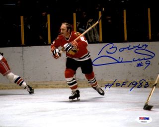 Psa/dna Bobby Hull " Hof 1983 " Autographed - Signed Blackhawks 8x10 Photo U83124