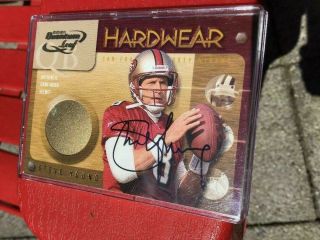 49ers Steve Young Autograph Leaf Limited Hard Wear Authentic Game - Worn Helmet