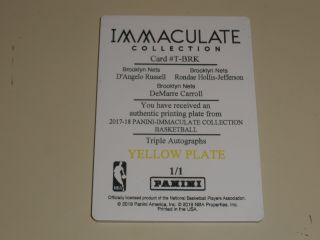 2018 - 19 National Treasures Immaculate Printing Plate D 