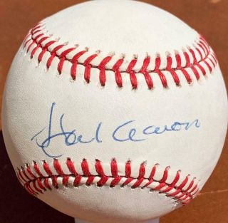 Hank Aaron Signed Onlb Baseball (braves - Autograph) | Psa/dna Certified
