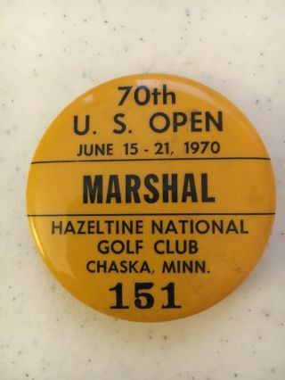 1970 U.  S.  Open Marshal Badge Tony Jacklin Winner