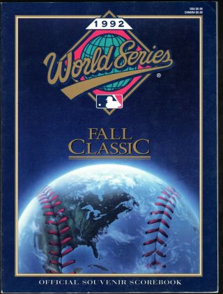 1992 World Series Program - Toronto Blue Jays Vs Atlanta Braves (70l)