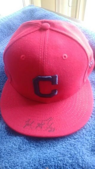 Astros Cleveland Indians Michael Brantley Signed Autographed Hat Cap Jsa