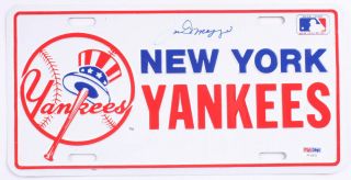 Joe DiMaggio Signed License plate Yankees HOF AUTO Baseball PSA LOA 2