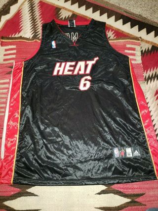 Vtg Adidas Lebron James Miami Heat Pro Game Cut Stitched Basketball Jersey 56