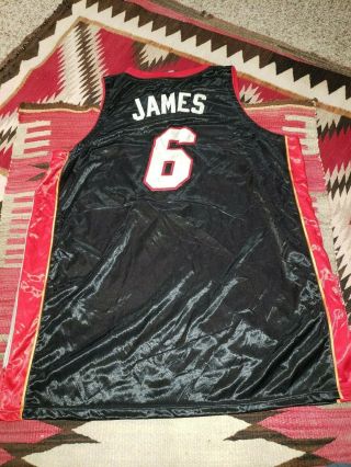Vtg ADIDAS Lebron James Miami Heat Pro Game Cut Stitched basketball jersey 56 4