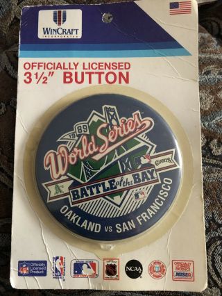 1989 World Series Button Pin A’s Vs Giants