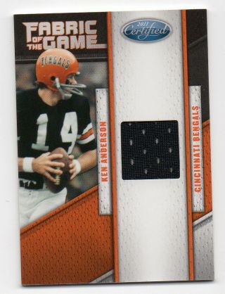 Ken Anderson 2011 Panini Certified Fabric Of The Game Jersey 005/100 Bengals