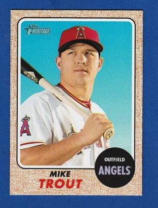 2017 Topps Heritage Mike Trout Color Swap Ssp Angels