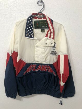Vintage Team Usa 1996 Atlanta Olympic Games Starter Pull Over Jacket Size Large